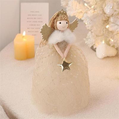 1~10PCS Cartoon Cute Angel Pendant Christmas Tree Topper Delicate Top Angel Statue Ornament For New Year Home Christmas