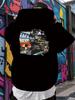 Casual Graphic Hoodie - "Free Rocky" Racing Car Print