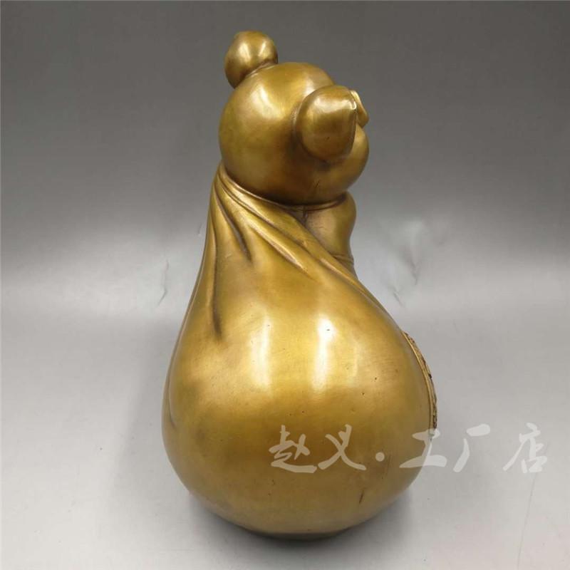 Figurine Lucky Bag Pig Antique Brass Home Decor Metal Ornament