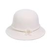 Premium celebrity style dome woolen top hat pearl flower big eaves hat children