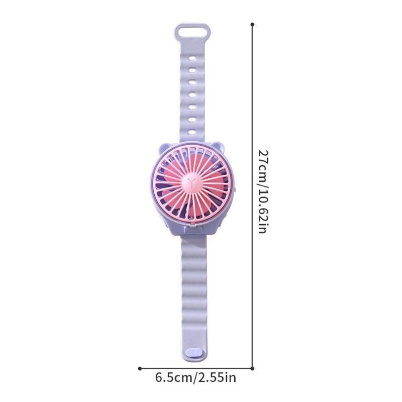 AM4 Battery Operated Powerful Watch Fan Portable Small Lightweight Cartoon Cooling Fan for Girl Kids Indoor Outdoor