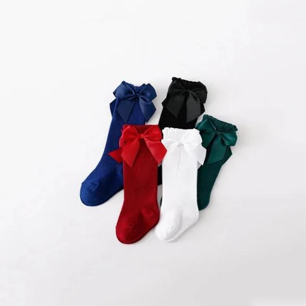 5Pairs/Set Children's Girl Socks Cotton Bow Baby Long Socks Fashion Princess Kids Sock For Girls 0-7Years Stocking