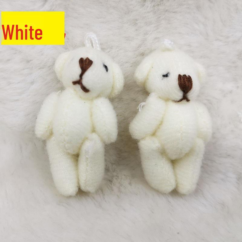 

Мини Шарнирный Брелок Плюшевый Мишка - 4см Плюшевая Игрушка с Аксессуарами для Одежды 4cm белый