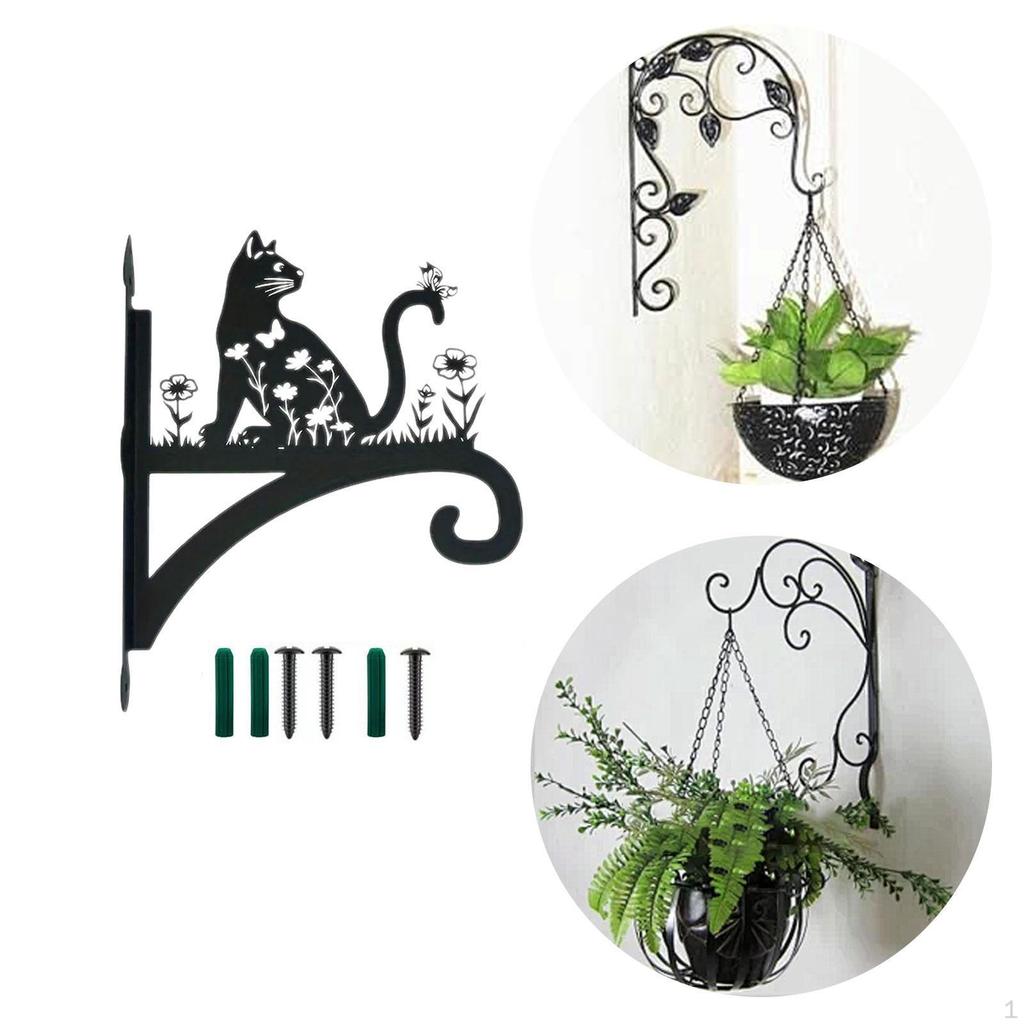 Hanging Plant Basket Iron Bracket Animal Silhouette Heavy Duty Versatile with Screws for Bird