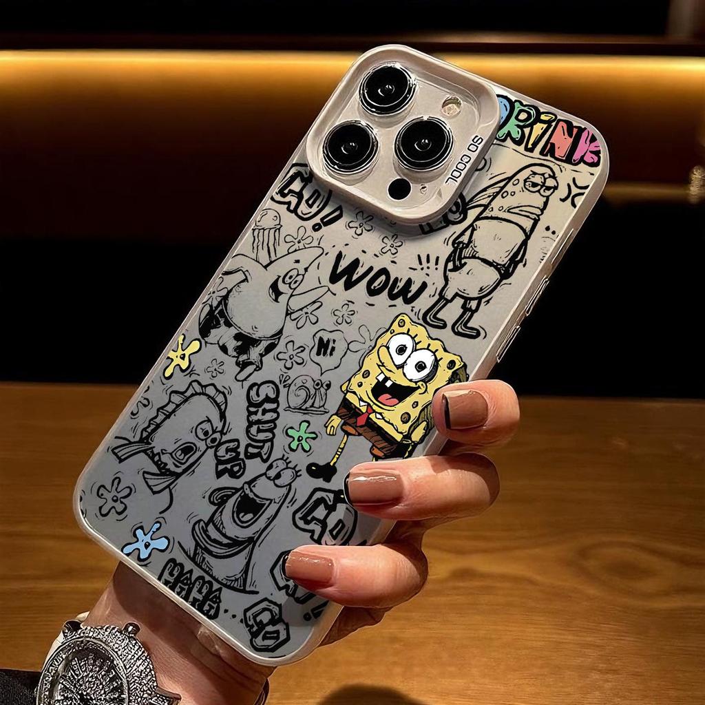 SpongeBob Handyhülle für iPhone 12 Pro Max/13/14/15/16/17, Silber, Nischen-Design