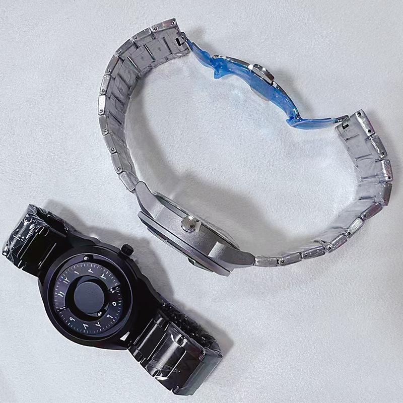 Personalized creative cool magnetic ball suspension man watches Arabic circular dial quartz watches relojes para hombre