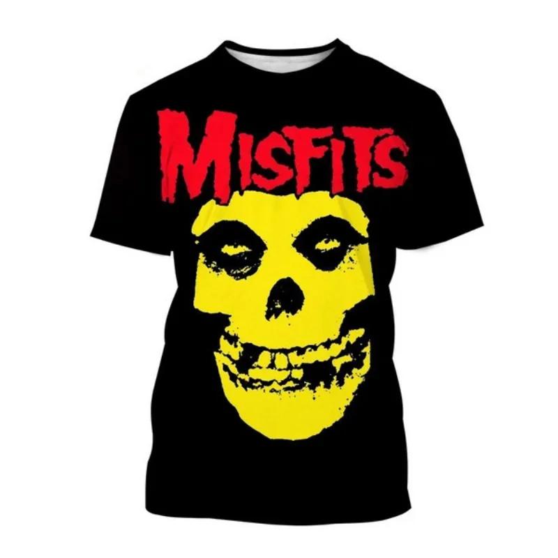 T-shirt Rock Band Misfits Estivi Teschio Stampato 3D Streetwear Uomo Donna Moda T-shirt a Maniche Corte T-shirt per Bambini Top Abbigliamento Uomo