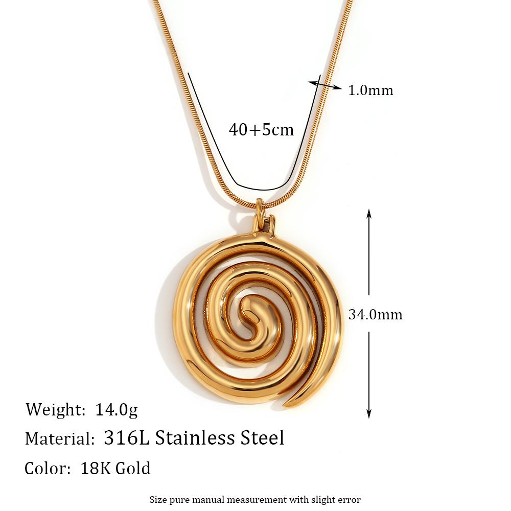 

MamacitaSlay Stainless steel Swirl Pendant Snake Chain necklace 2024 new design neck jewelry women s charm collarbone chain Gift 40cm золотой