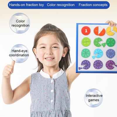 Magnetisches Bruchlernspielzeug für Kinder - Dreifach faltbare pädagogische Mathe-Scheibe mit visuellen Teilungspuzzles