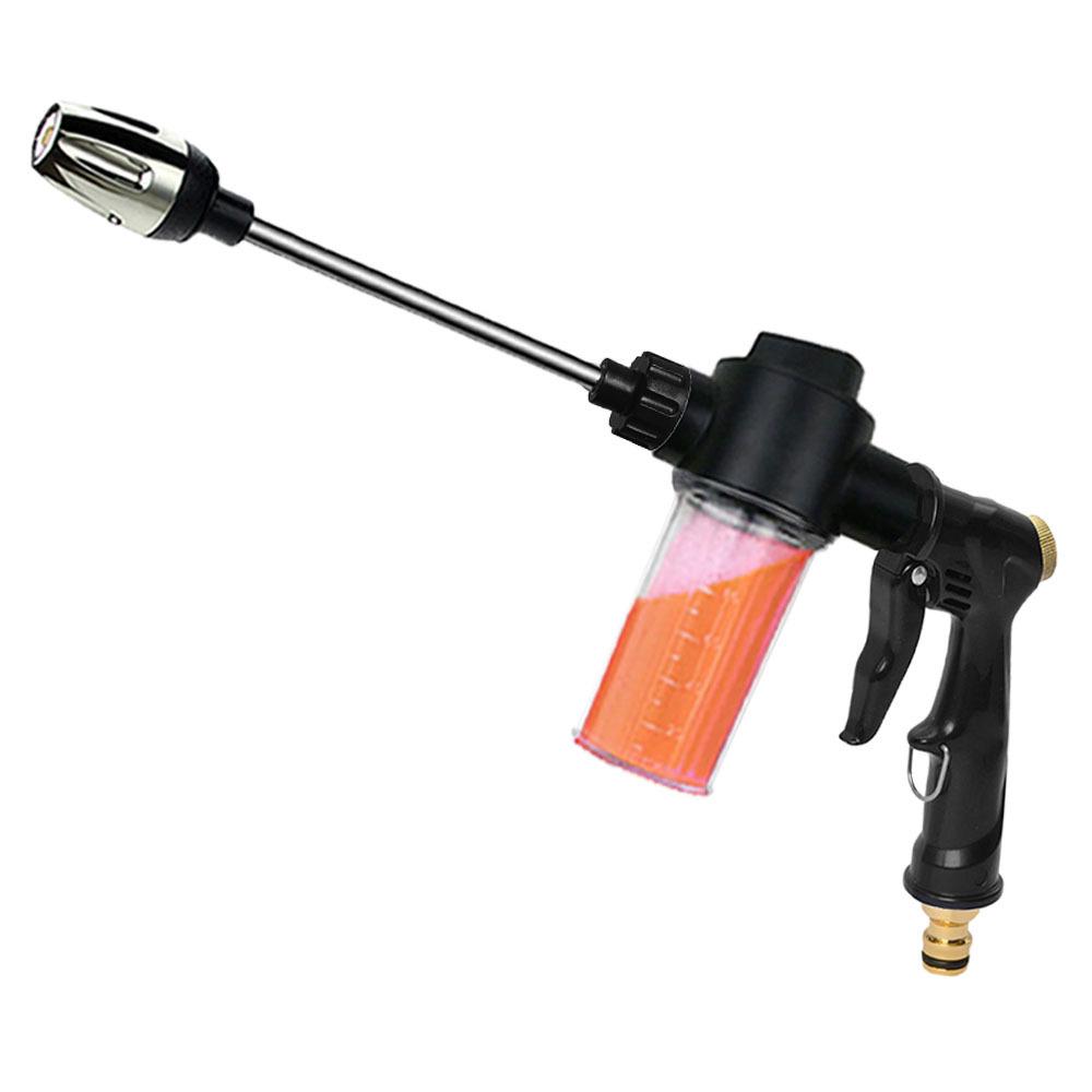 T2 Black Long Spear High-Pressure Foam Sprayer and Water Gun for Garden, Car Wash, and Floor Cleaning.