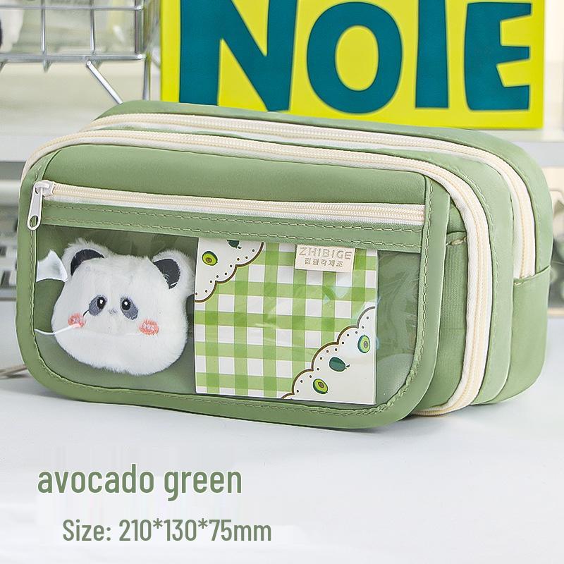 2024 Stylish Girls' Transparent Pencil Case - Large Capacity for Junior High & Primary Students