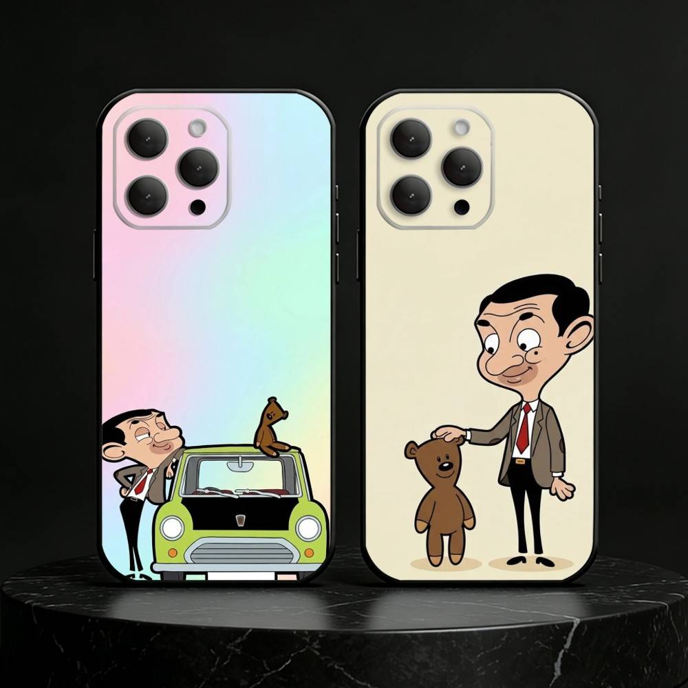 C-Classic M-Mr B-Bean Phone Case For iPhone 17,16,15,14,13,12,11 Plus,Pro Max,SE4Soft Silicone Black Cover