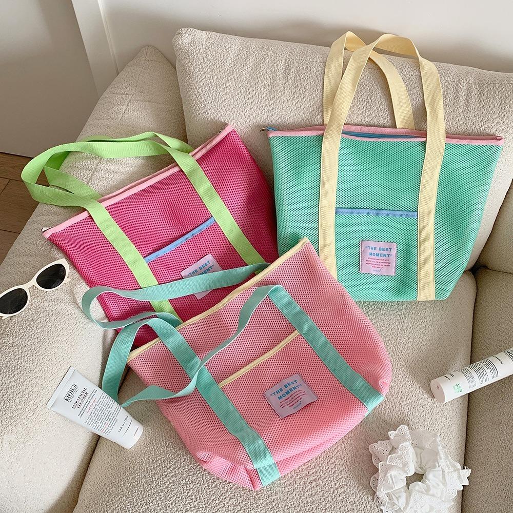 Mesh Makeup Storage Bag Large Capacity Travel Handbag New Shoulder Bag