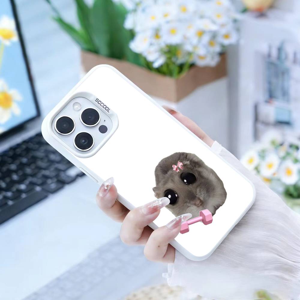 Big-eyed goofy Mouse Phone Case For iPhone 17,16,15,14,13,12,Pro MAX Black Matte Shockproof Cover