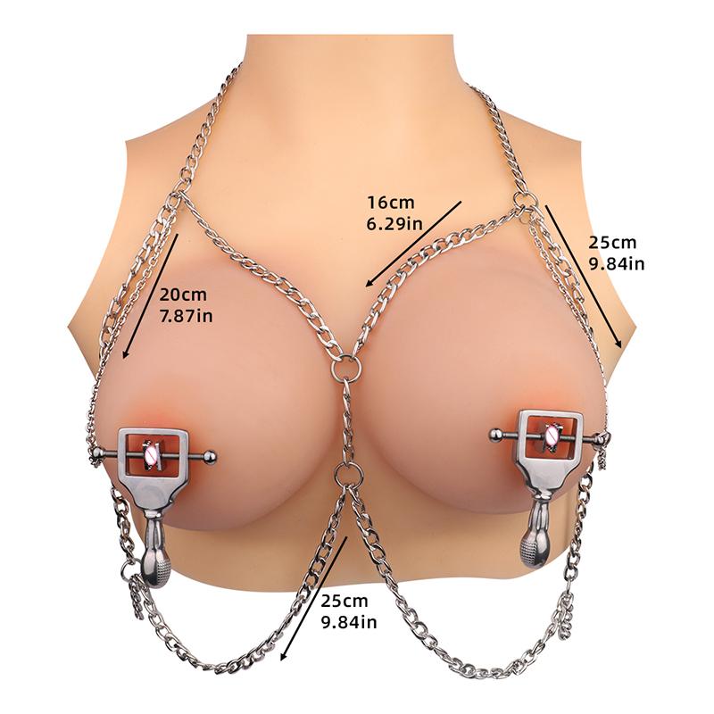 QKKQ Weighted Nipple Clamps,nipple Clamp with Metal Chain Adjustable Nipple Clips Non-piercing Breast Clip Sex Toys for Couples
