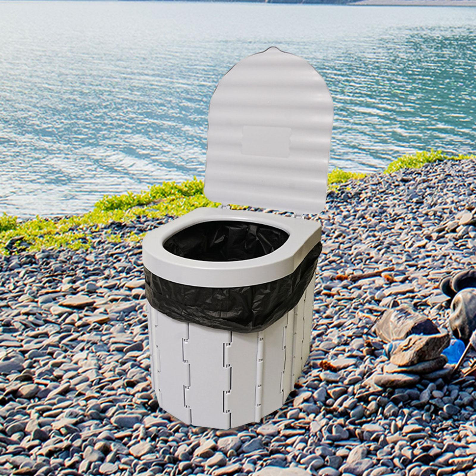 

Портативный туалет, складное ведро для кемпинга, многофункциональный горшок для путешествий с крышкой для серый