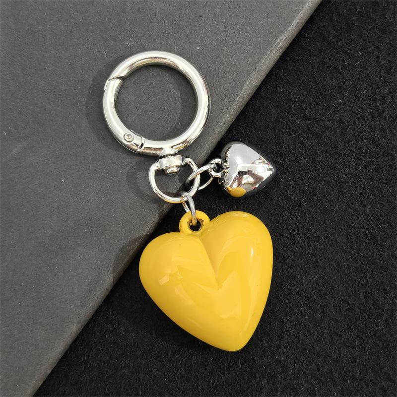 Black Transparent Puffy Heart Charms Keychain Grunge Fashion Bag Backpacks Hanging Ornament Car Key Chain for Women