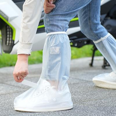 1 Pair Rainproof Boot Covers PVC Fabric Anti-Slip Design Waterproof Shoe Covers Non-Slip Rubber Sole Reflective Sole Shoe Covers