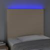VidaXL Tête de Lit à LED Meuble de Chambre à Coucher Accessoire de Lit Simple Tête de Cadre de Lit Intérieur Crème 3122123