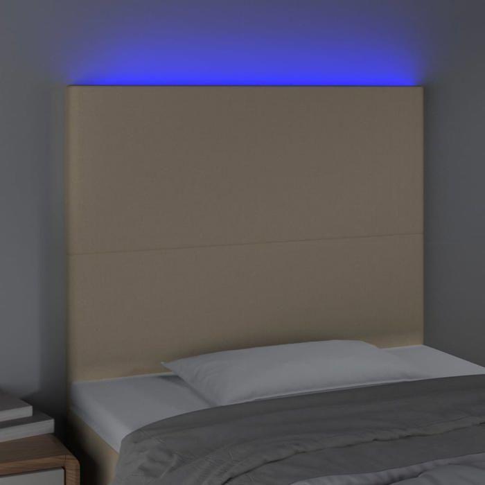 VidaXL Tête de Lit à LED Meuble de Chambre à Coucher Accessoire de Lit Simple Tête de Cadre de Lit Intérieur Crème 3122123