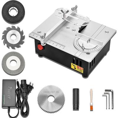 Fierăstrău electric de masă Mini de precizie, Mașină de tăiat banc de lucru pentru hobby DIY și prelucrare manuală a lemnului, Adâncime de tăiere reglabilă, Fierăstrău mic de birou pentru lemn miniatural