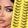 10 Pairs Fluffy Colored False Eyelashes - European & American Style