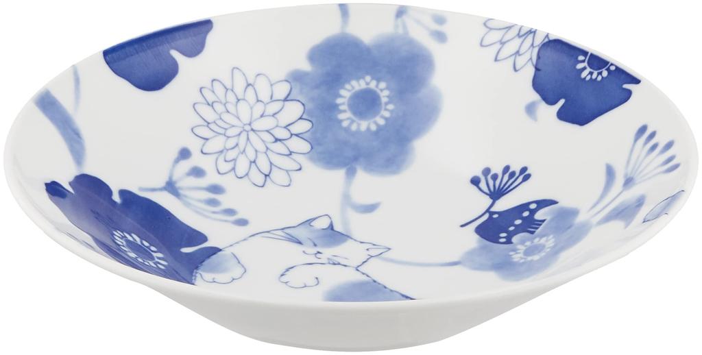 Ceramic Ai Nohohon Cat Curry Plate, Sky 23194