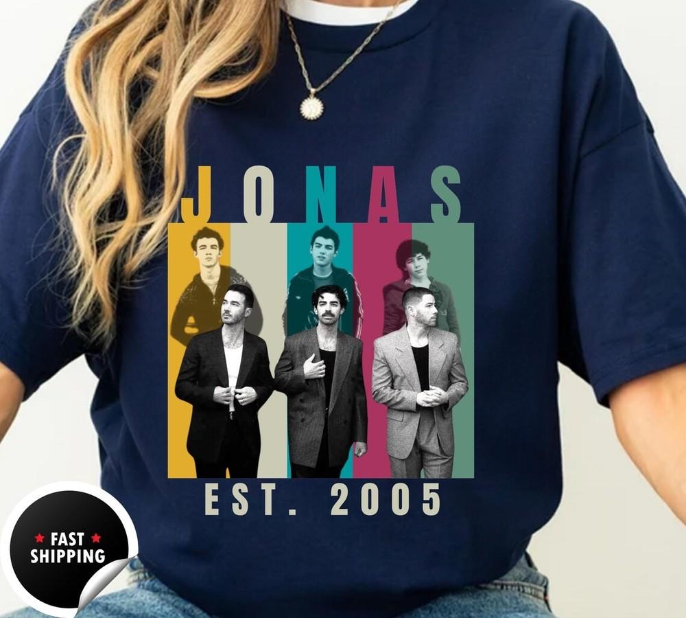 Jonas Brothers Fan Shirt, Retro Jonas Brothers Tour Shirt, Band Collage Graphic Unisex T-Shirt XXL