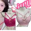 Teen Sexy Pure Lust Lace Small Chest Underwear Bra Show Big Cross Soft Steel Ring Bra Cover Set Gather