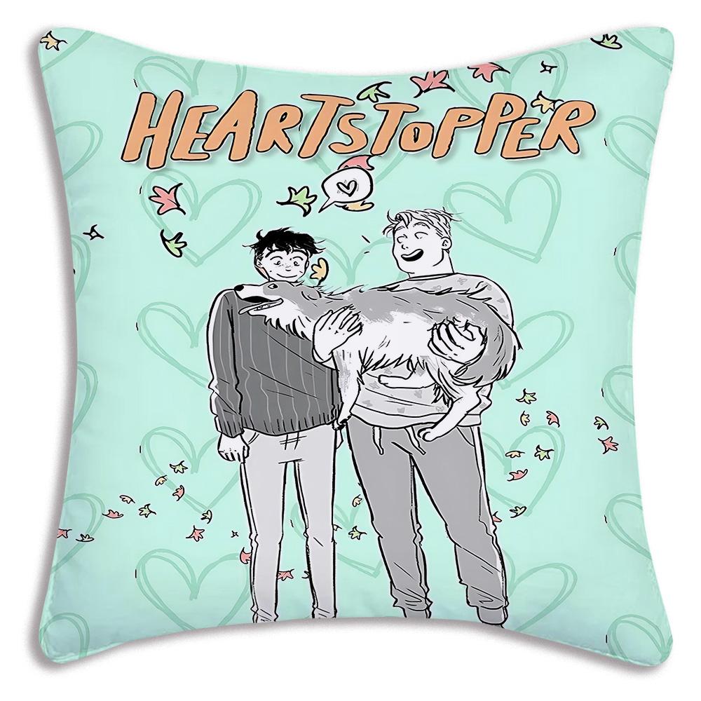 Cute anime For Heartstoppers Pillow Covers Cartoon Sofa Decorative Home Double-sided Printing Short Plush Cute Cushion Cover