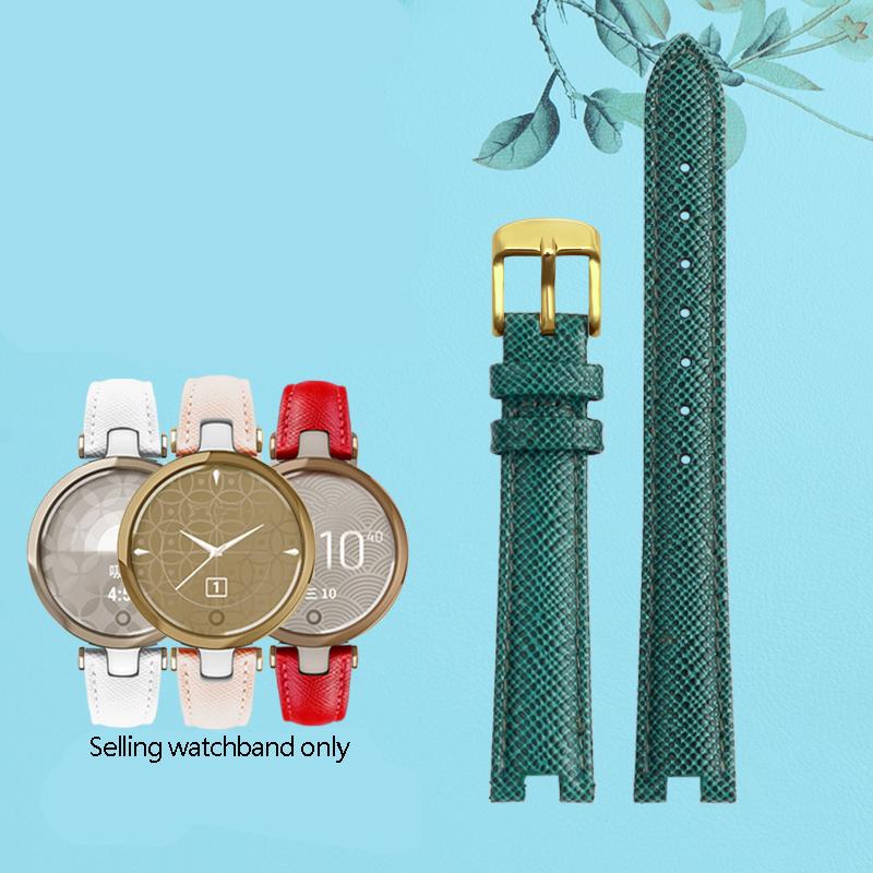 New Genuine Leather Watch Band For Garmin Lily Smart Sports Watchband Women Fashion Soft Breathable Strap Bracelet White 14*6mm