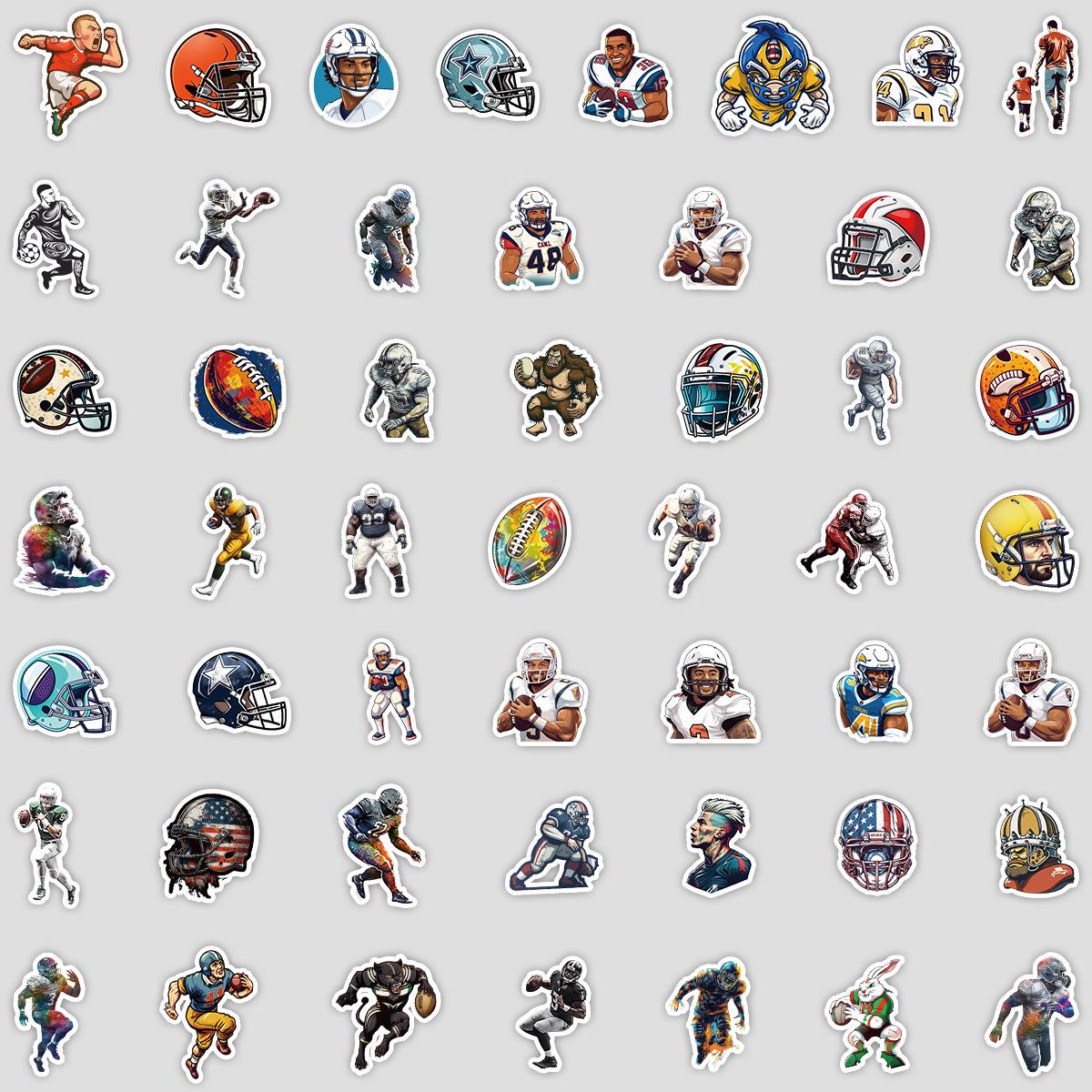 50 Rugby Graffiti Stickers: DIY Waterproof Decals for Water Bottles & Planners