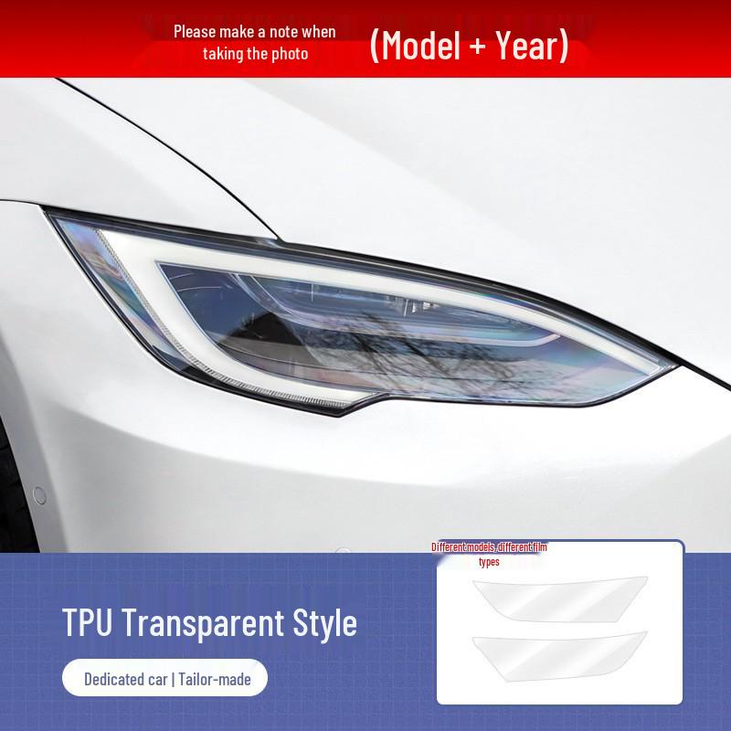 Tesla Model 3/Y/X/S Smoked Headlight & Taillight Protection Film