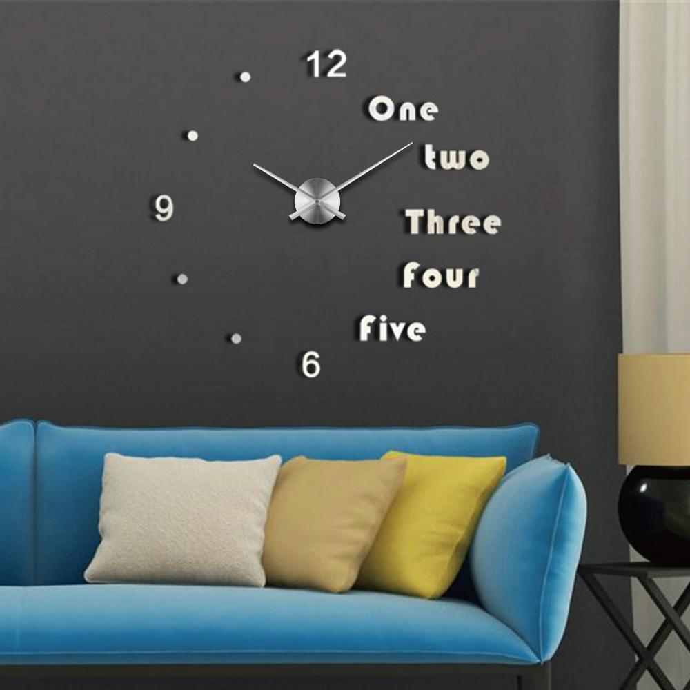 3D Wall Clock DIY Removable EVA Foam + Acrylic Mirror + Living Room Home Decor Needle Quartz Aluminum Movement 10CM Support