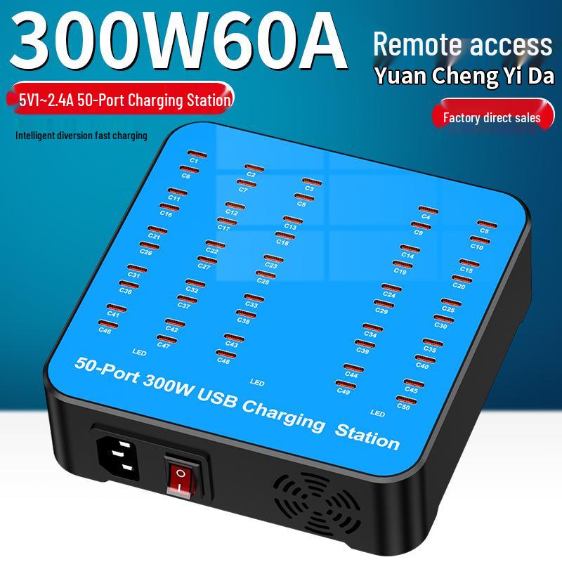 Type-C Multi-Port Charger: 30-60 Ports, USB-C Fast Charging Station for Apple Devices