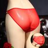 Men Sissy Pouch Panties Sheer Mesh Sheath Bullet Separation Briefs See Through Underpants Floral Embroidery Transparent Briefs
