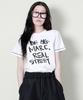 Deumakeu Logo Stitch Contrast Semi-Crop Short Sleeve T-Shirt Ivory