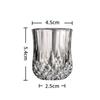 6Pcs Whiskey Glass Cup Rum Liqueur Mini Shot Glass Creative Diamond Shaped Vintage Relief Cup Household Party Bar Drinking Tools