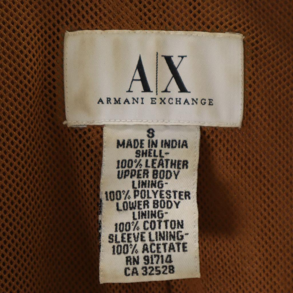 Armani Exchange 90s Old Leather Coat S Camel Women Used