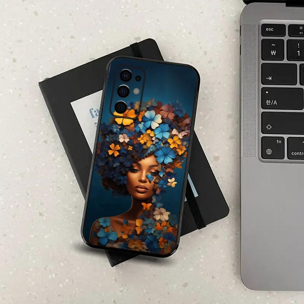 Colorful Art African Girl Black Phone Case For Samsung S24,S21,S22,S23,S30,Ultra,S20,Plus,Fe,Lite,Note,10,9,5G Black Soft Cover