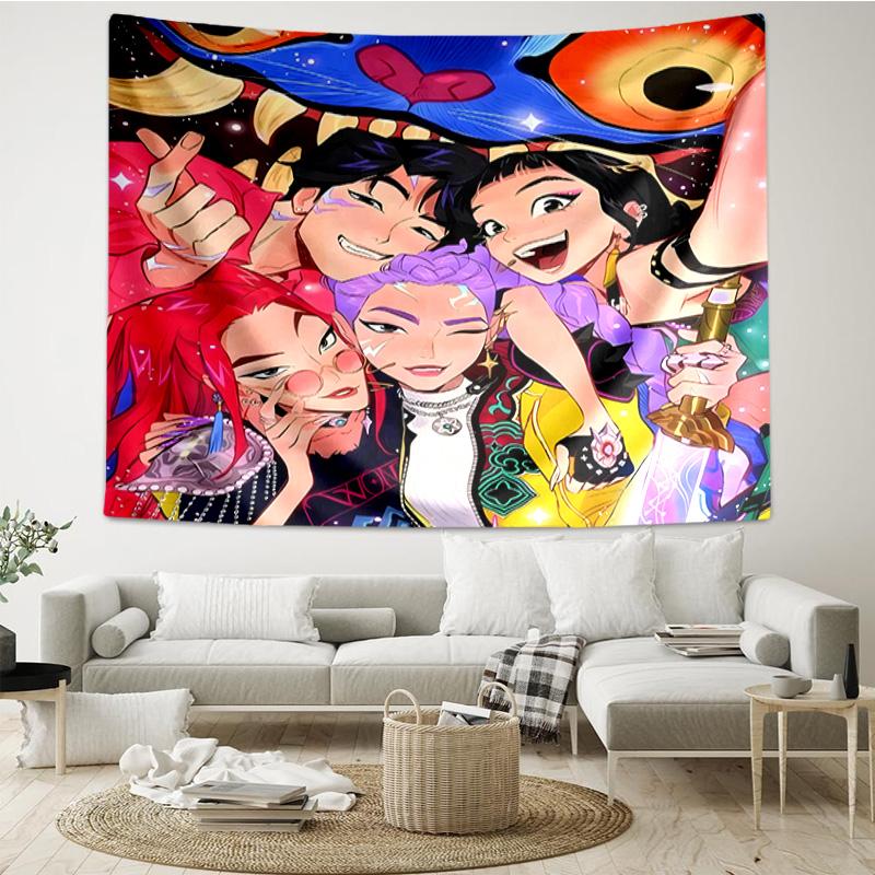 Kpop cartoon Tapestry Hanging for Bedroom,Livingroom, Playroom,Decor Art Room Wall Tapestry Holiday and Birthday Gifts