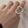 925 Sterling Silver Ring for Women Huge Crystal Big Thick Punk Rock Hiphop Wide Thick Jewelry Gift Dropshipping