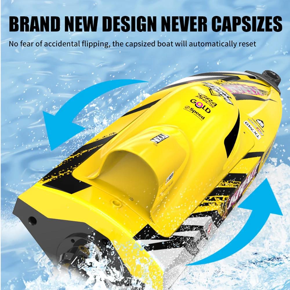 Remote Control Boat for Adults and Kids, 2.4GHZ 25km/h Turbojet High Speed Speedboat with Brushless
