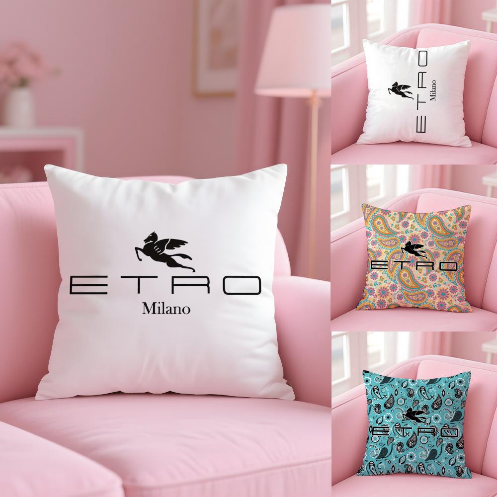 Classic Design E-Etro Cushion Cover Soft Short Plush Double-Sided Printing Home Decor Machine Washable Pillow Case Gift