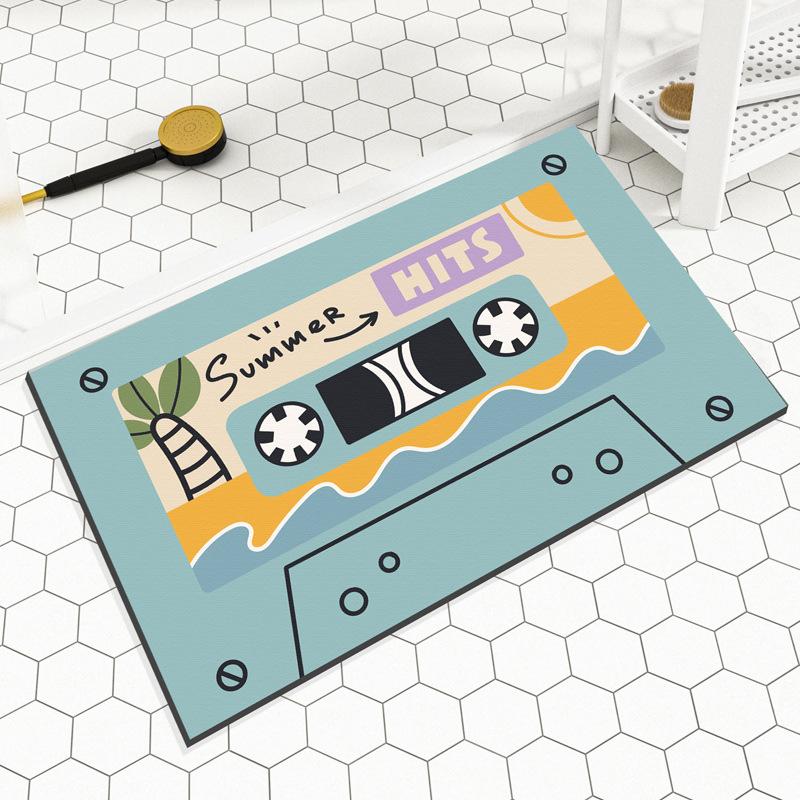 Cartoon Tape Mat Bathroom Absorbent Mat Diatom Mud Toilet Toilet Door Non-slip Mat Door Carpet