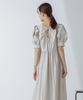 Nano Universe Hoshi Reina Tuck Sleeve Taslan Maxi Size Light Beige Dress, S,