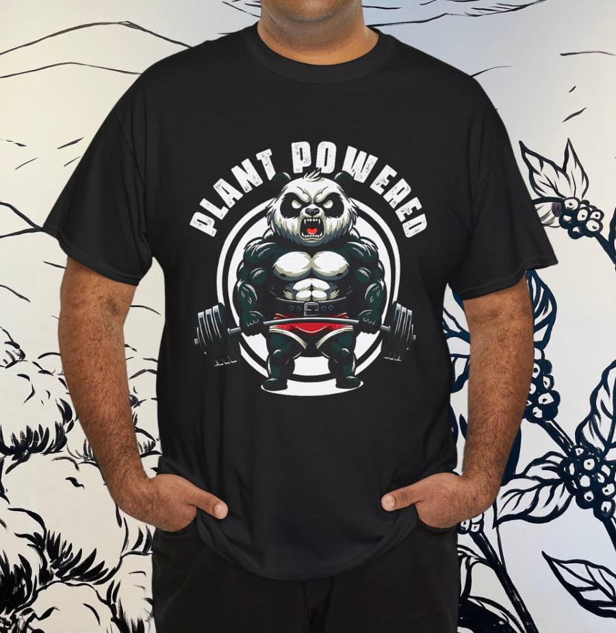 

Веганская футболка для спортзала с растительным питанием, для тяжелой атлетики, Gym Panda, фитнес XL