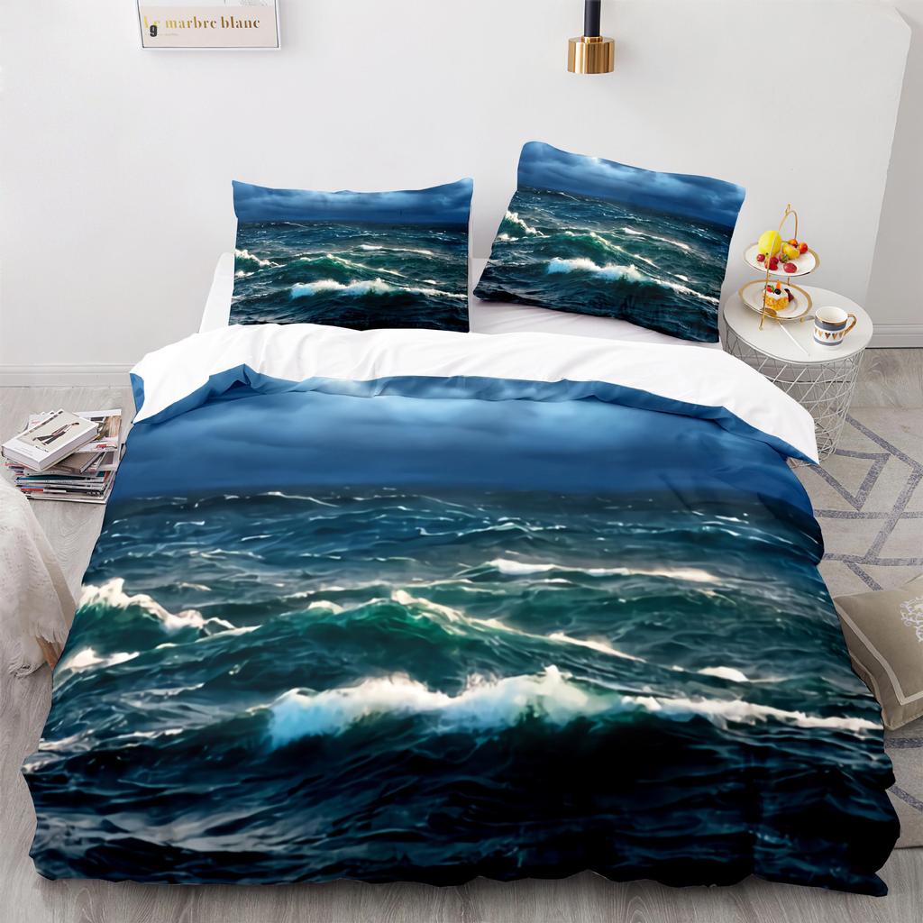 Sea Wave Duvet Covers Beach Rainbow Bedding Collection Seaside Comforter Cover QueenKingFullTwin Size Quilt Cover For Girls Boys