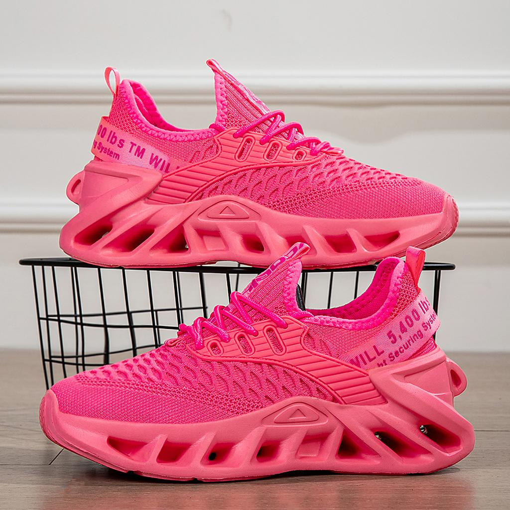 Damen Laufschuhe Atmungsaktive Outdoor Freizeit Walking Schuhe für Damen Dicke Sohlen Mode Leichter Sneaker