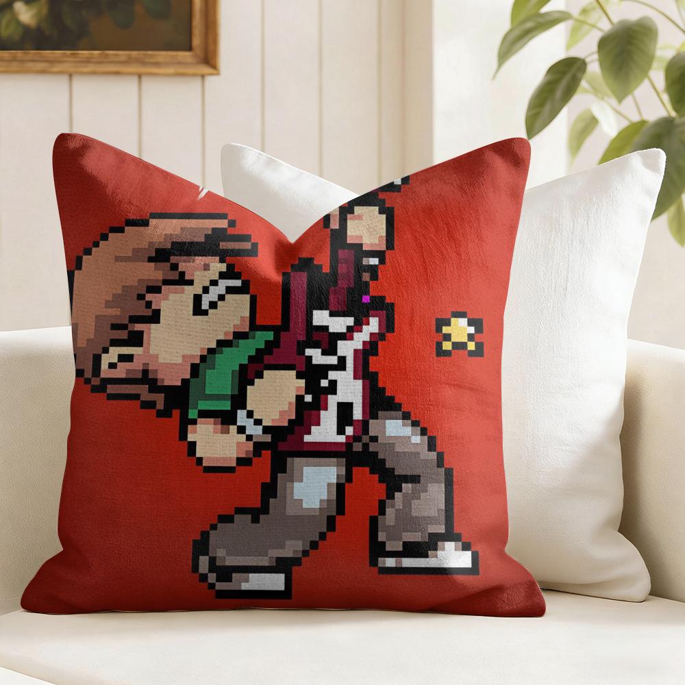 Anime SScott PPilgrim Cushion Cover Eco Linen Pillow Case DoubleSided Print Breathable Durable Zipper Home Decor Gift
